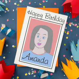 Cartão Avatar de Melhor Amiga Personalizado de Aniversári