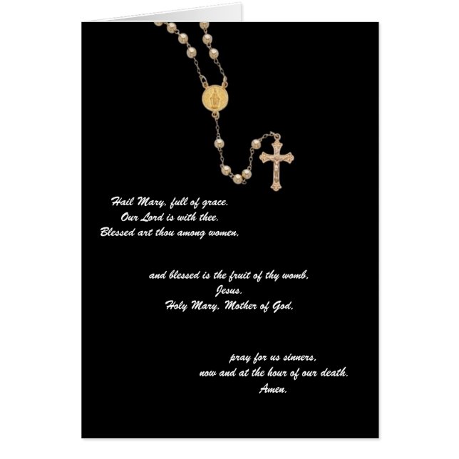 Cartão "Ave Mary" Oração (Frente)