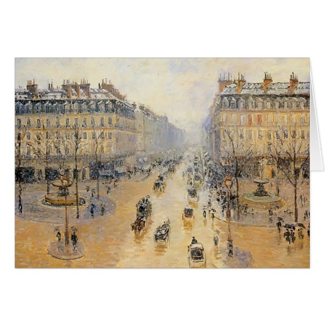 Cartão Avenida de l'Opera de Camilo Pissarro-, efeito da (Frente Horizontal)