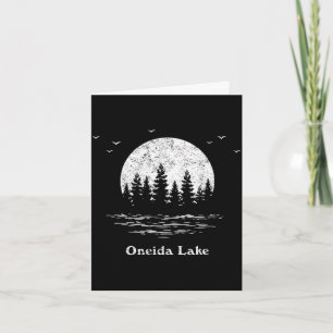 Cartão aventura ao ar livre no lago Oneida férias em famí