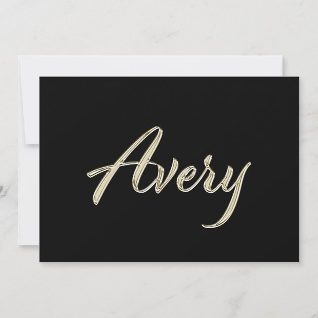 Cartão Avery white gold Handwriting Karte (Frente)