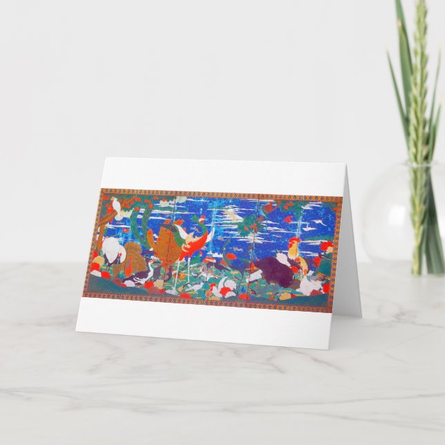 Cartão Aves, Animais e Plantas Flores (Esquerda) Jacuchu (Frente)