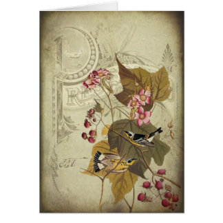 Cartão Aves canoras e bagas