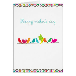 Cartão aves numa linha