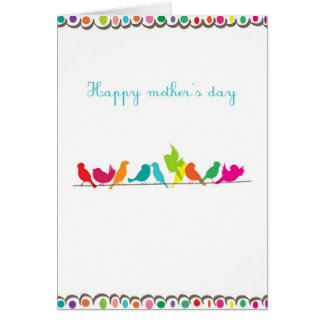 Cartão aves numa linha