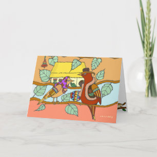 Cartão Aves Ucranianas Têm uma Nova Casa