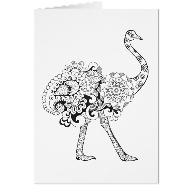 Cartão Avestruz inspirada (Frente)