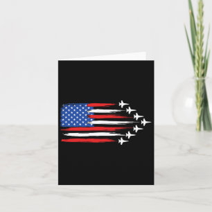 Cartão Avião a Jato de Combate Bandeira Americana Aviões 