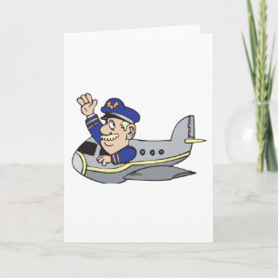 Cartão Avião Cartoon