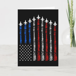 Cartão Avião de Caça Usa Bandeira 4 De Julho Patriótico