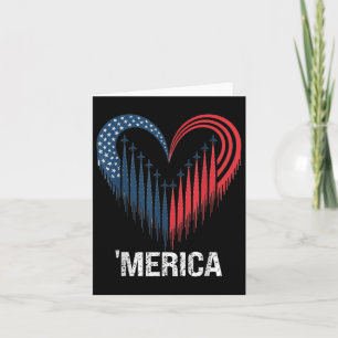 Cartão Avião-Jet-Bandeira Americana Coração 4º De Ju