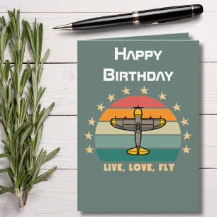 Cartão Avião Militar Voando, Aniversário de Aviação
