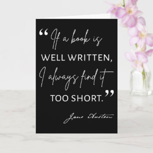 Cartão Avid Reader II - Jane Austen Quote