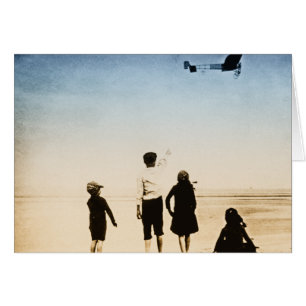 Cartão Aviões do vintage em vôo