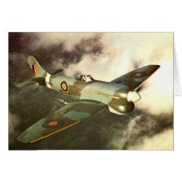 Cartão Aviões históricos do tempo de guerra WW2 em vôo