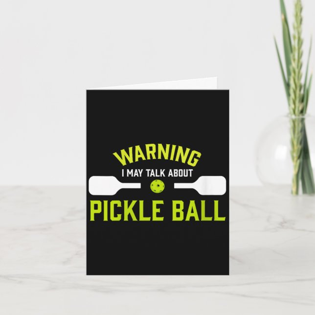Cartão Aviso engraçado de pickle ball feminino (Frente)