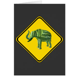 Cartão Aviso: Passagem de Elefante de Melancia!