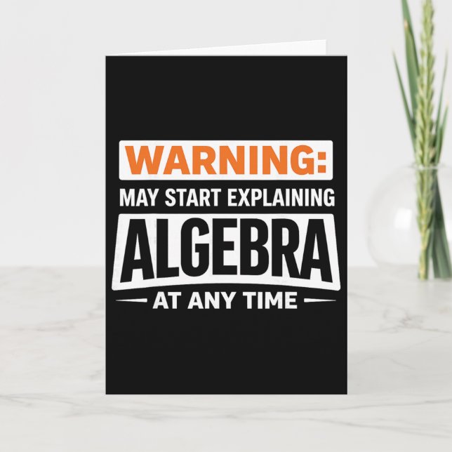Cartão Aviso Pode Começar a Explicar Humor de Matemática  (Frente)