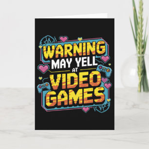 Cartão Aviso Pode Gritar Nos Video Games Divertido Gamer 