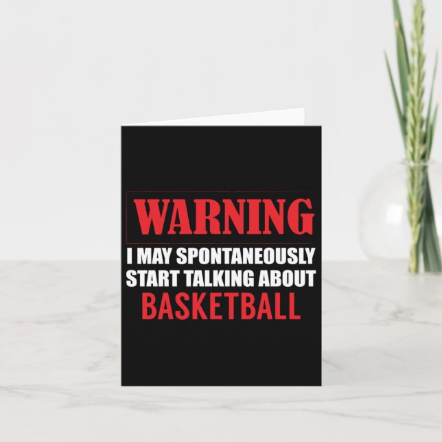 Cartão Aviso Posso Falar Espontaneamente Sobre Basquete (Frente)