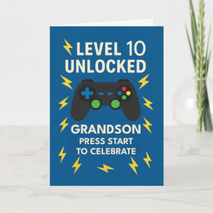 Cartão Avô 10º Aniversário do Controlador de Jogos 10 Ano