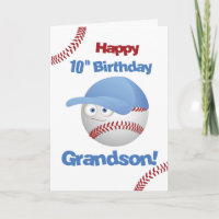 Avô 10º Aniversário Engraçado Rosto de Beisebol