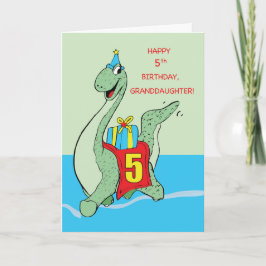 Cartão Avó 5 Birthday Dinossauro
