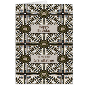 Cartão Avô Aniversário Abstrato Mandala Design
