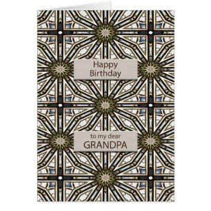 Cartão Avô Aniversário Abstrato Mandala Design