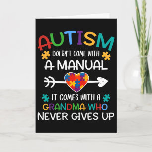 Cartão Avô Autismo Ama Crianças Autistas Conscientização