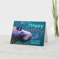 Avó Birthday Cute Manatee na Festa
