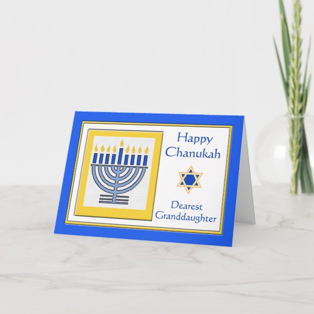 Cartão Avó Chanukah Contemporânea Menorah (Frente)