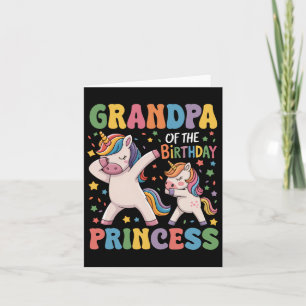 Cartão Avô Da Princesa Aniversário Dabbing Unic