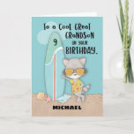 Cartão Avô de 9 anos Excelente Birthday Beach Funny Racco<br><div class="desc">Se seu neto excelente que celebrará um aniversário em breve ama passar um tempo na praia,  então este é o cartão que seria perfeito para cumprimentá-lo quando ele fizer nove anos. Ele certamente adorará ver o seu nome no cobrir deste cartão personalizável também.</div>