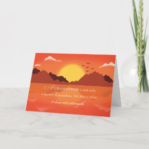 Cartão Avô dia de os pais Com O Sol Inspirador