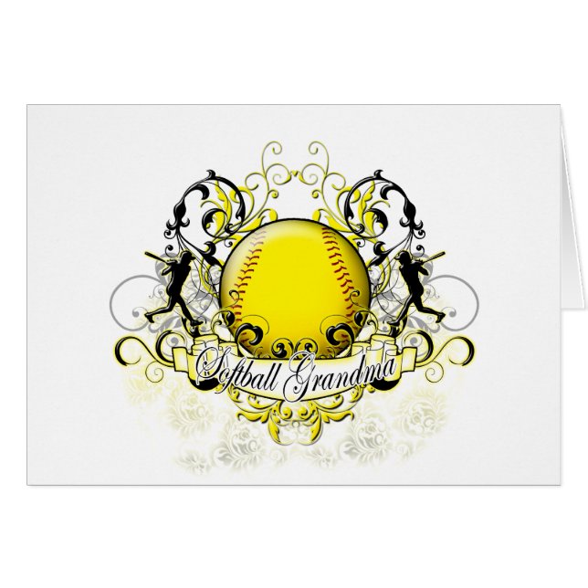 Cartão Avó do softball (Frente Horizontal)