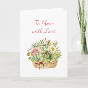 Cartão Avó elegante com letra floral em aquarela moderna
