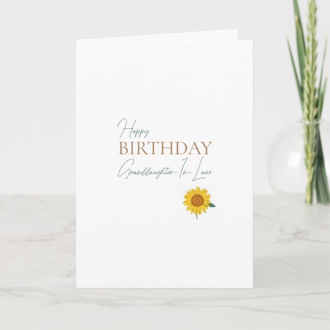 Cartão Avó-Em-Lei Girassol (Frente)