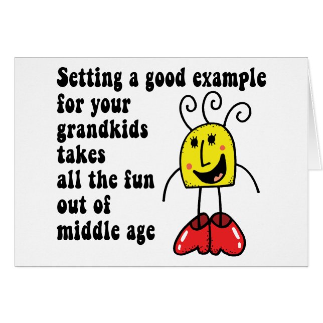 Cartão Avó engraçada (Frente Horizontal)