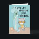 Cartão Avô Excelente de 11 anos, Birthday Beach Funny Rac<br><div class="desc">No seu aniversário de 11,  que é na esquina,  você pode dar este cartão ao seu querido neto excelente para celebrar com ele no seu dia especial. O guaxinim legal no cobrir deste ajudará você a enviar suas saudações. Pegue sua cópia hoje!</div>