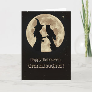 Cartão Avó Feliz Halloween Com Bruxa e Coruja