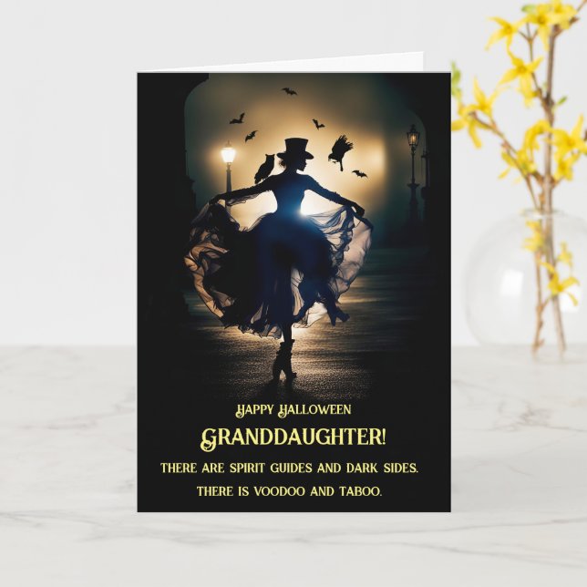 Cartão Avó Halloween com Dança Voodoo Lady (Flor Amarela)