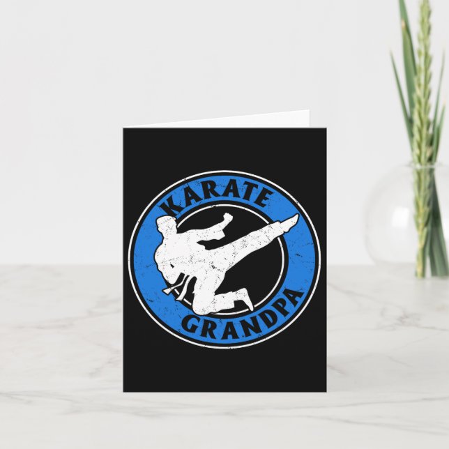 Cartão Avô Karate A Lutar Contra O Vovô Karate (Frente)