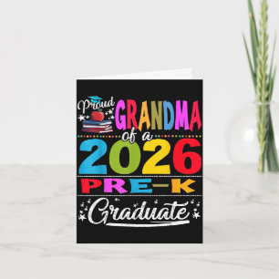 Cartão Avó orgulhosa da formatura pré-escolar de 2026 no 