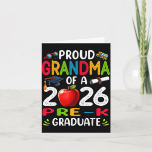 Cartão Avó orgulhosa de graduado pré-escolar de 2026 no d