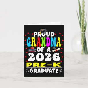 Cartão Avó orgulhosa de graduados do pré-escolar de 2026