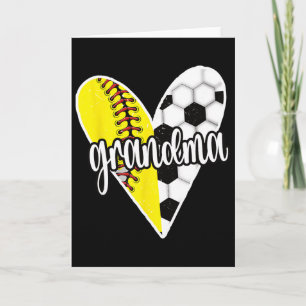 Cartão Avó orgulhosa de softball jogadora de futebol Avó