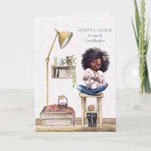 Cartão Avó Páscoa afro-americana