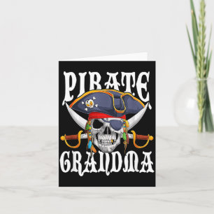 Cartão Avó Pirata Caveira Família Halloween
