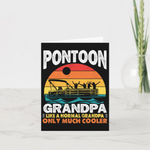 Cartão Avô Pontoon Capitão Retro Engraçado Barco Pai